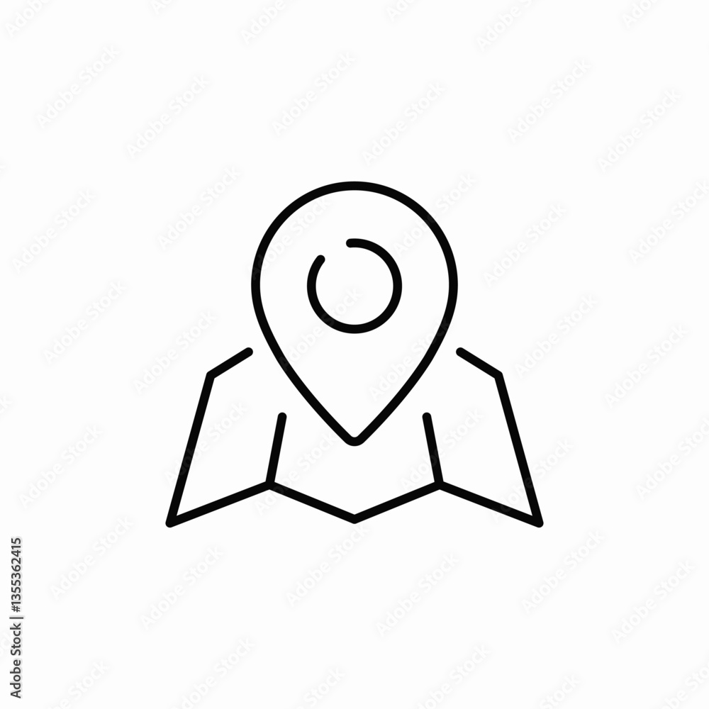 paper map location address icon sign vector paper map location address icon sign vector