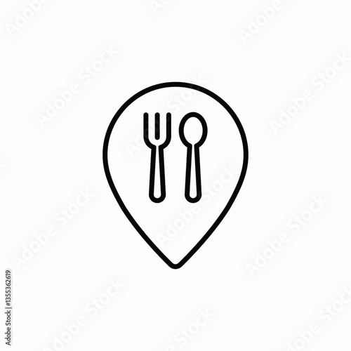 restaurant location icon sign vector