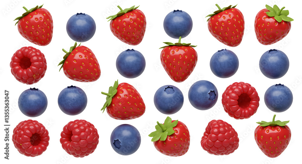Strawberry and Blueberry Art Strawberry and Blueberry Art