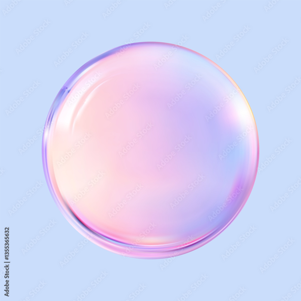 Obraz premium A gleaming realistic glass sphere. An abstract three-dimensional luminous orb with reflections. A geometric abstract form.