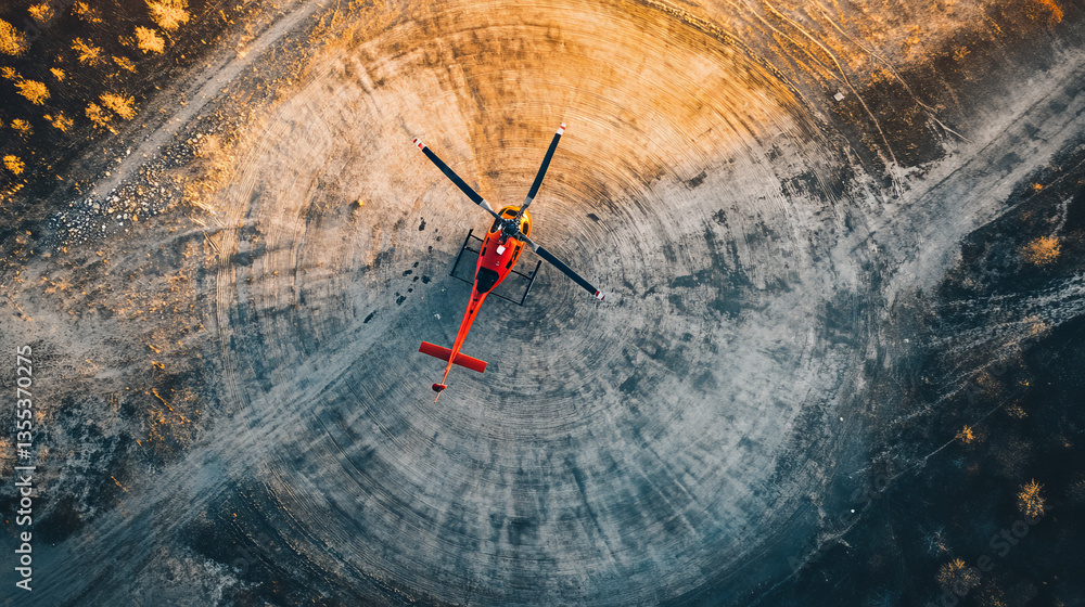 Helicopter pad landing ground landing area platform vector top view illustration