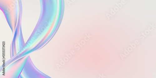 Ethereal holographic ripple. Swirling opalescent liquid. Vibrant, flowing spectral band.
