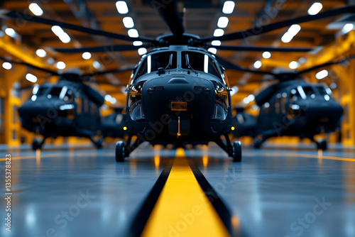 Black Helicopters in hangar
