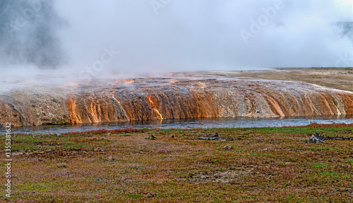 Colorful Runoff in a Foggy Thermal Basin