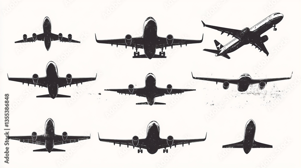 Aviation icons vector set Aviation icons vector set