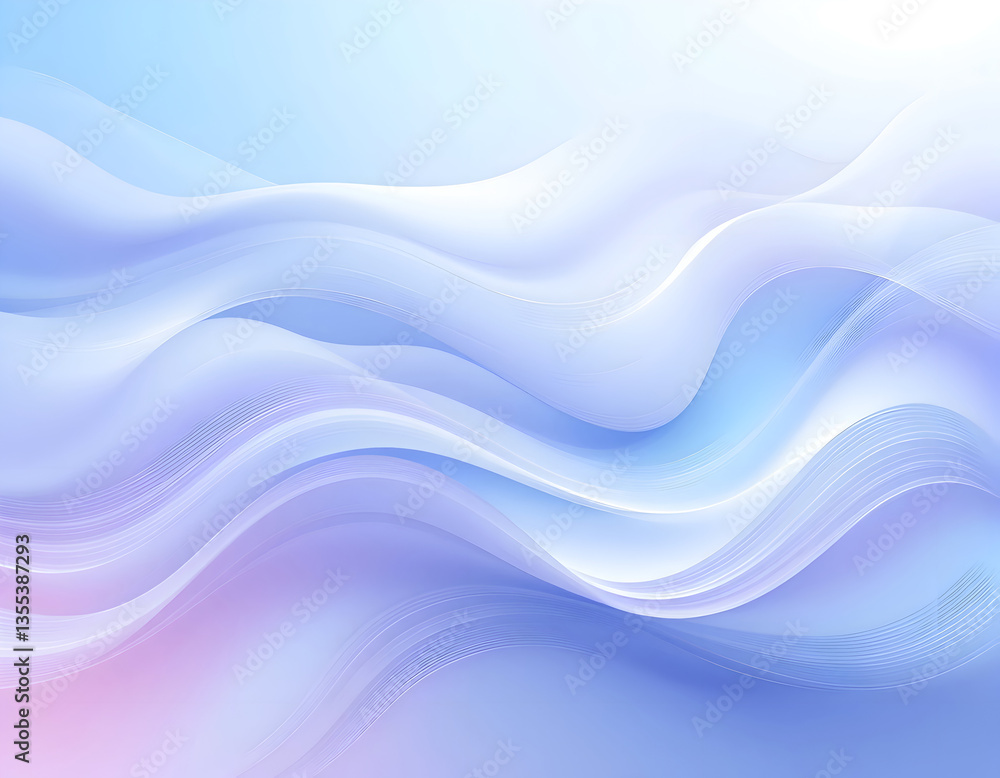 Abstract Wavy Flow in Light Blue and Purple Soft Background Abstract Wavy Flow in Light Blue and Purple Soft Background