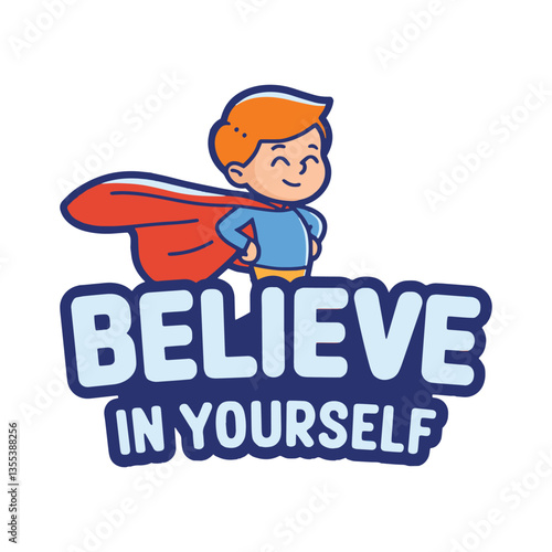 Believe In Yourself T Shirt Design Kid Superman
