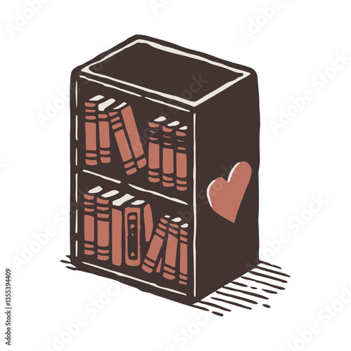 Vintage Bookshelf T Shirt Design
