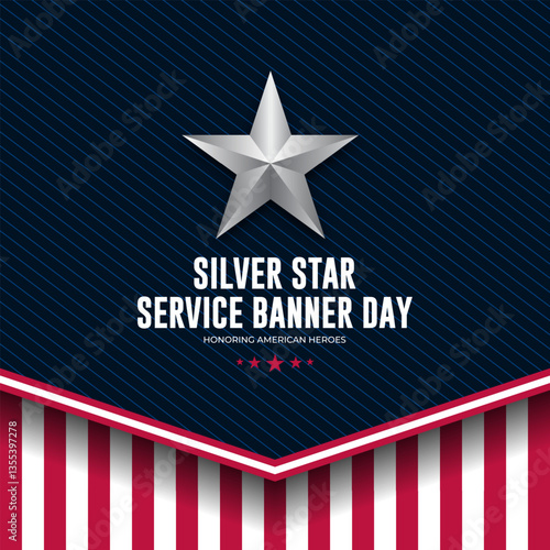 Happy National Silver Star Service Banner Day Background Design Illustration
