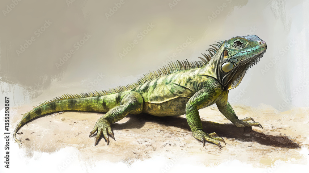 Iguana lizard reptile isolated vector illustration. Iguana lizard reptile isolated vector illustration.