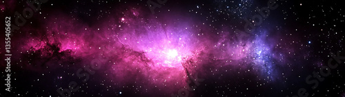 Cosmic Nebula with Stellar Clouds.