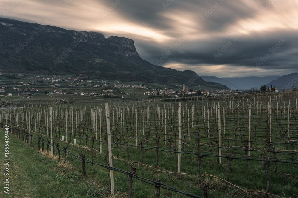 The landscape of Eppan an der Weinstrasse in South Tyrol The landscape of Eppan an der Weinstrasse in South Tyrol