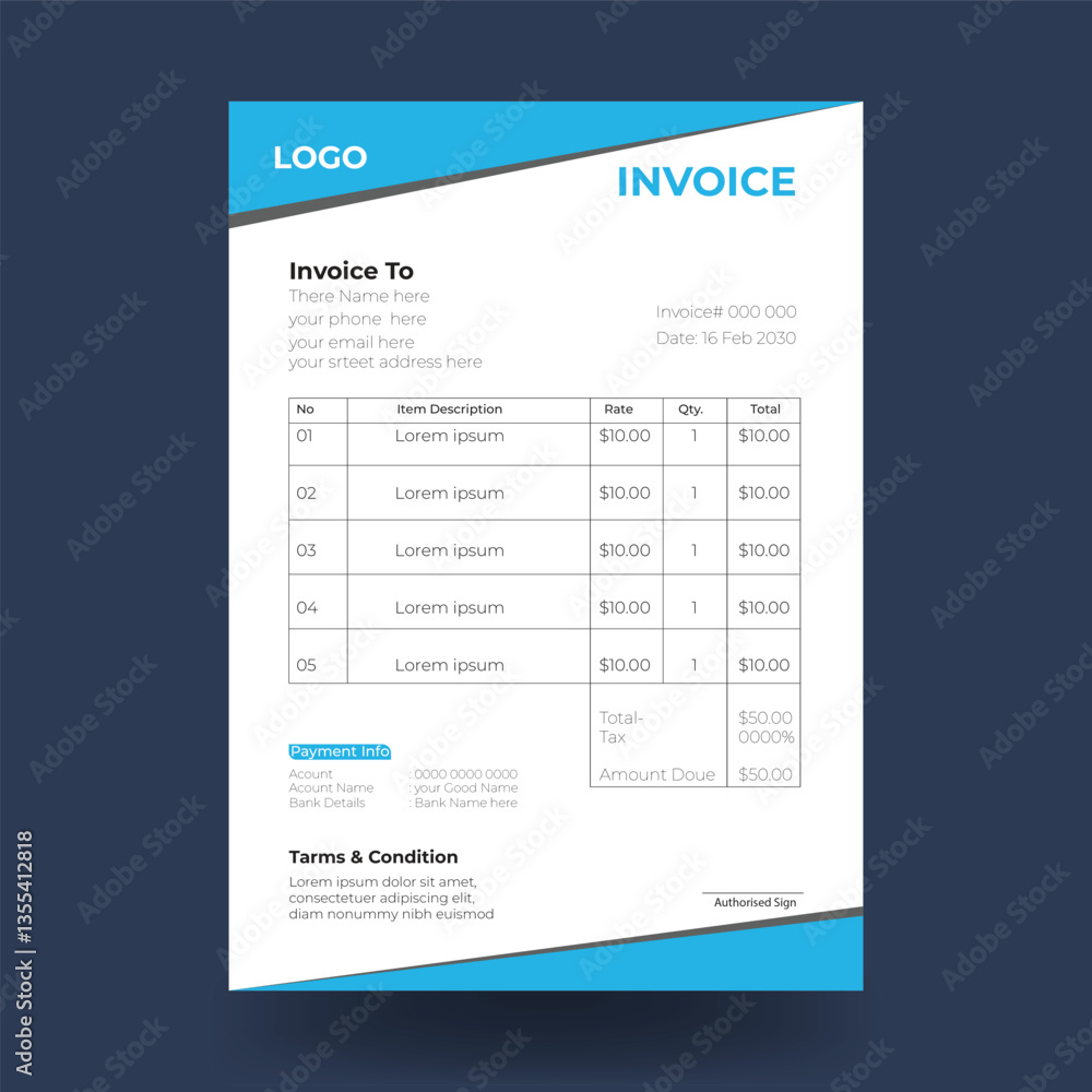 Professoinal invoice template design Professoinal invoice template design
