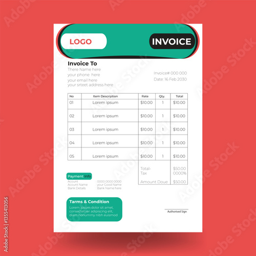 clean invoice template design