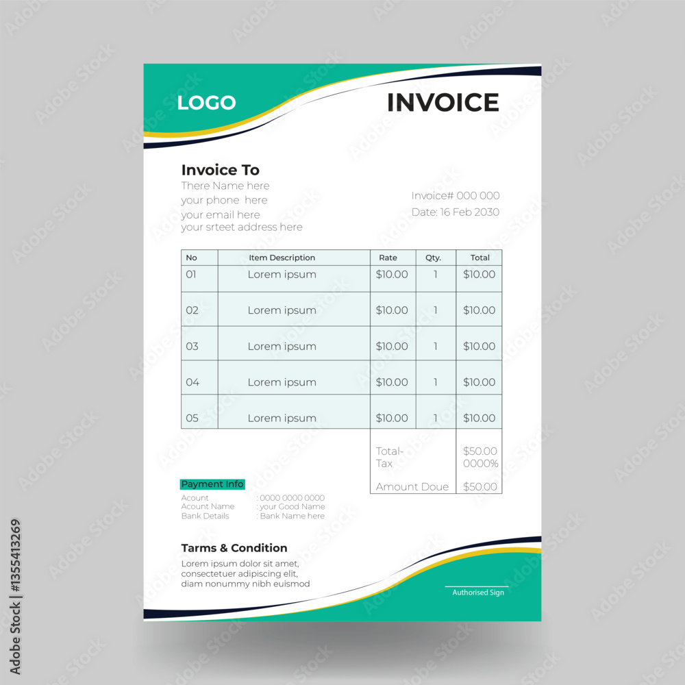 Professional corporation invoice template design Professional corporation invoice template design