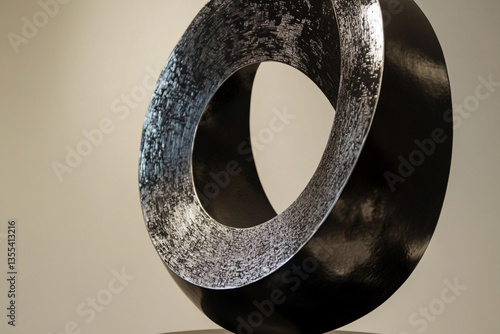 There is a black and white photo of a circular mirror