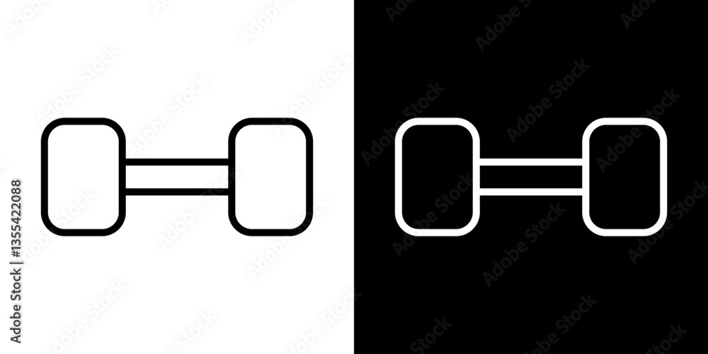 Dumbbell Icon. Two-tone version Black and White. Gym Icon - Isolated Flat Vector Symbol Outline Style Dumbbell Icon. Two-tone version Black and White. Gym Icon - Isolated Flat Vector Symbol Outline Style