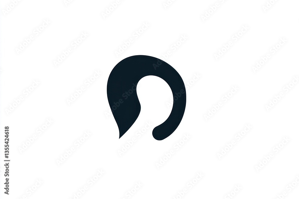 Abstract Minimalist Design Black Teardrop Shape with White Cutout for Modern Art and Creative Abstract Minimalist Design Black Teardrop Shape with White Cutout for Modern Art and Creative