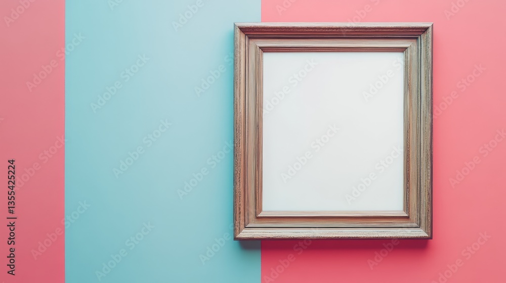 Retro 80s style picture frame with blank space in gallery Retro 80s style picture frame with blank space in gallery
