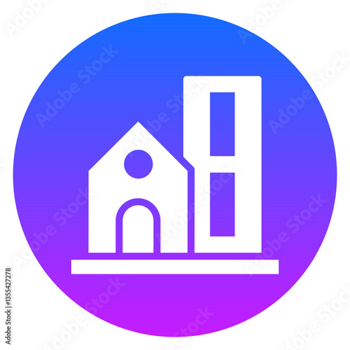 Bold Gradient Circle Real Estate Glyph Icon