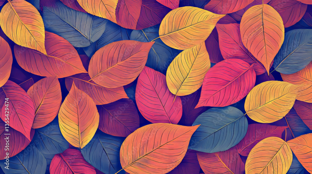 Seamless pattern with leaves vector illustration. Seamless pattern with leaves vector illustration.