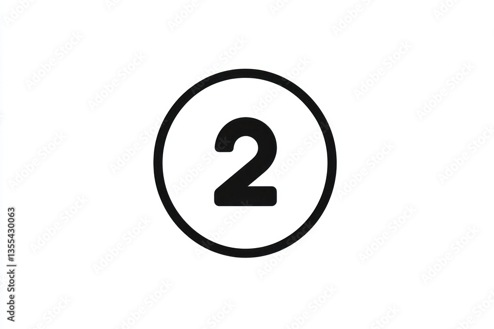 Number 2 in a Circle Minimalist Design for Lists Rankings and Numerical Concepts Number 2 in a Circle Minimalist Design for Lists Rankings and Numerical Concepts