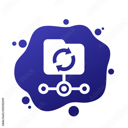 data recovery icon with file folder for web and apps