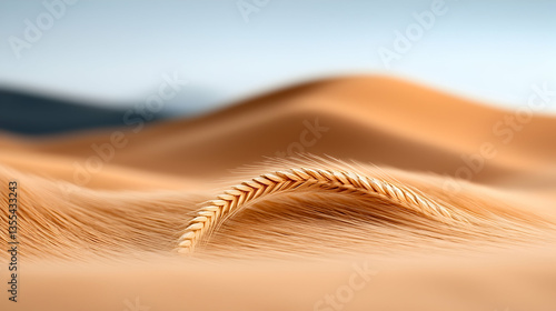 Golden Wheat in a Desert Dune Landscape