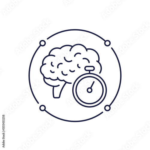 fast brain icon in line design