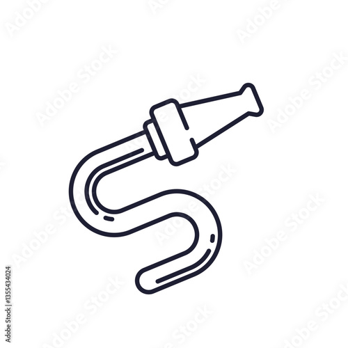 fire hose line icon on white