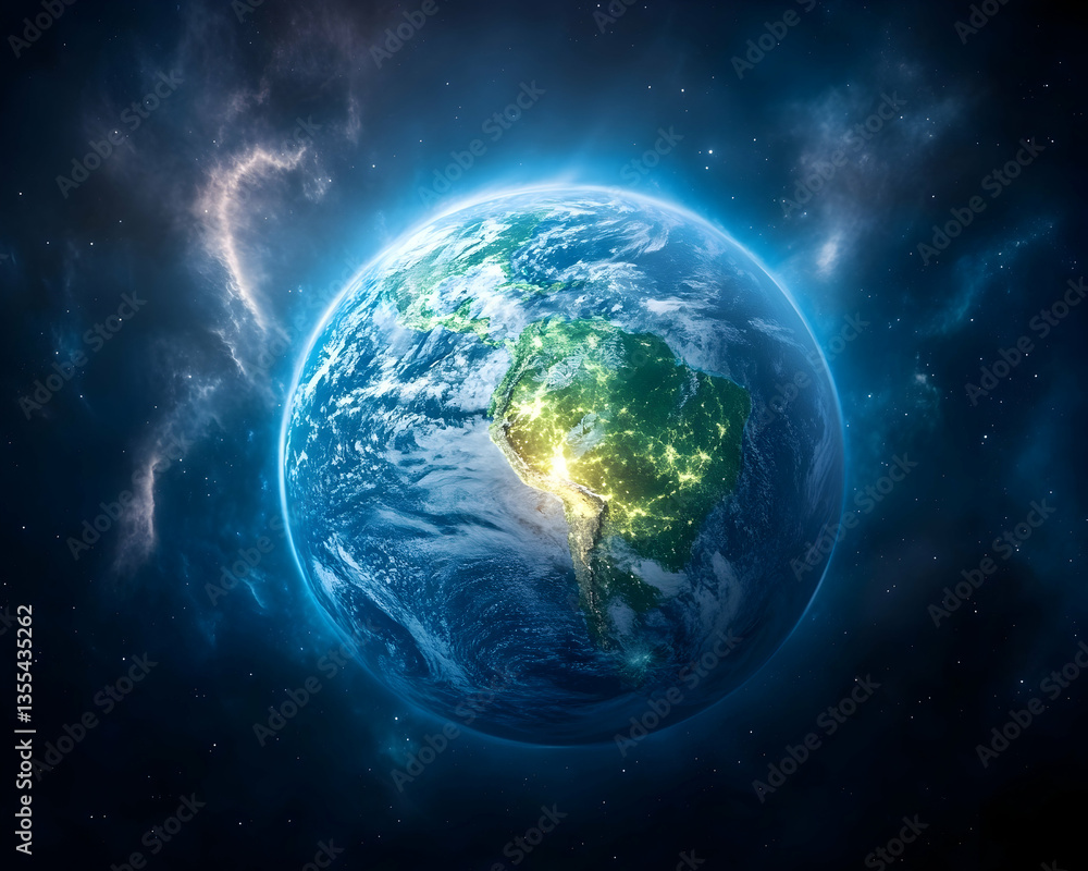 Fototapeta premium Earth from Space, Night View