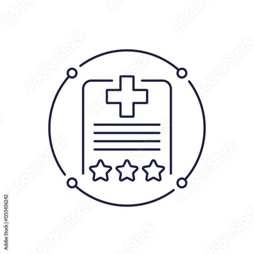 medical rating, patient satisfaction icon in line design