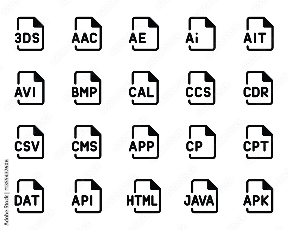 Glyph icons set for Programming files Glyph icons set for Programming files