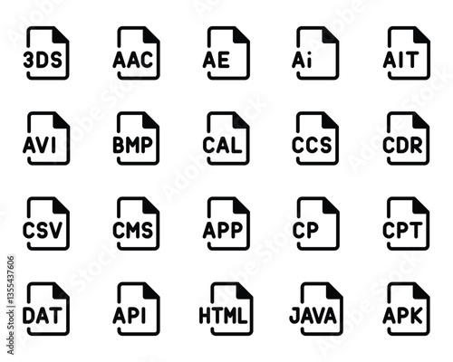 Glyph icons set for Programming files