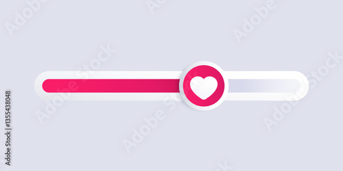 slider bar with like icon, design for web and apps