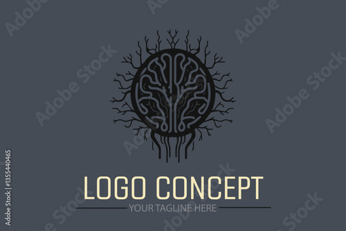AI Brain cell DNA Vector Logo Ideas for Unique Branding and Graphic Design Inspiration