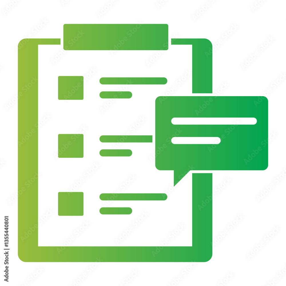 Checklist with Comment Icon. Task Management, Feedback Concept. Illustration for Productivity Concept.