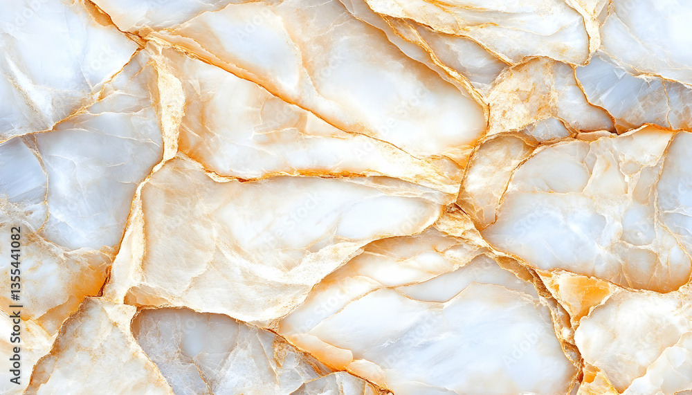 Fototapeta premium Golden and white marble texture background