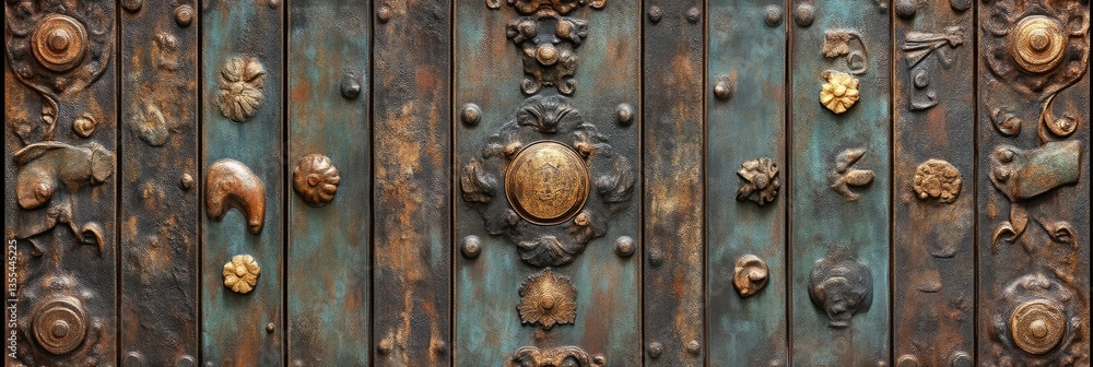 Fototapeta premium Ornate Metal Panels with Intricate Details