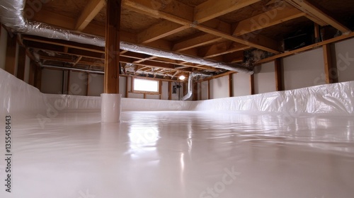 Clean Crawlspace Encapsulation Moisture Barrier Protection.