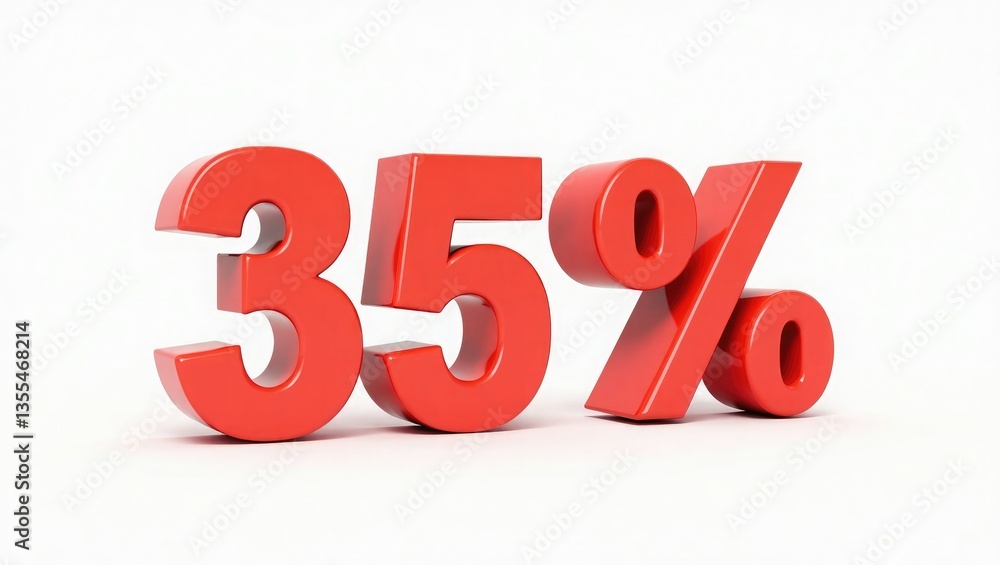 3d render of a red discount symbol on white background 3d render of a red discount symbol on white background