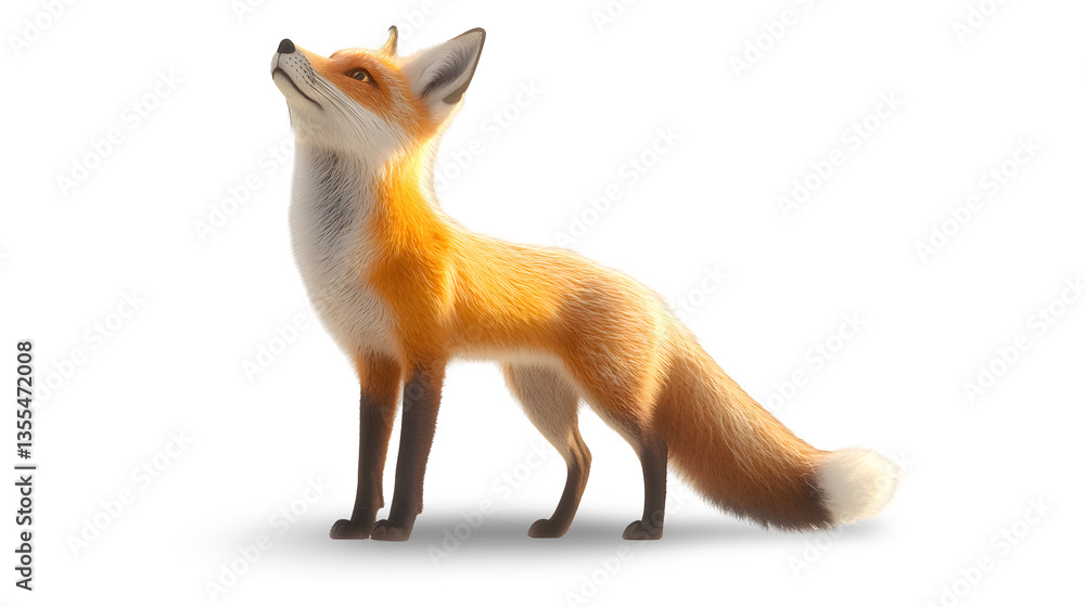 Fototapeta premium orange fox realistic