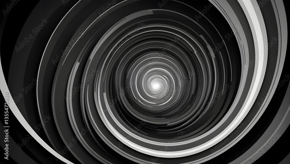 Mesmerizing Spiral Vortex in Monochrome Mesmerizing Spiral Vortex in Monochrome