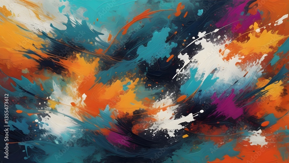 Fototapeta premium Vibrant Abstract Painting