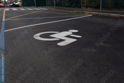 Wallpaper Mural Handicap parking space with sign and wheelchair symbol Torontodigital.ca
