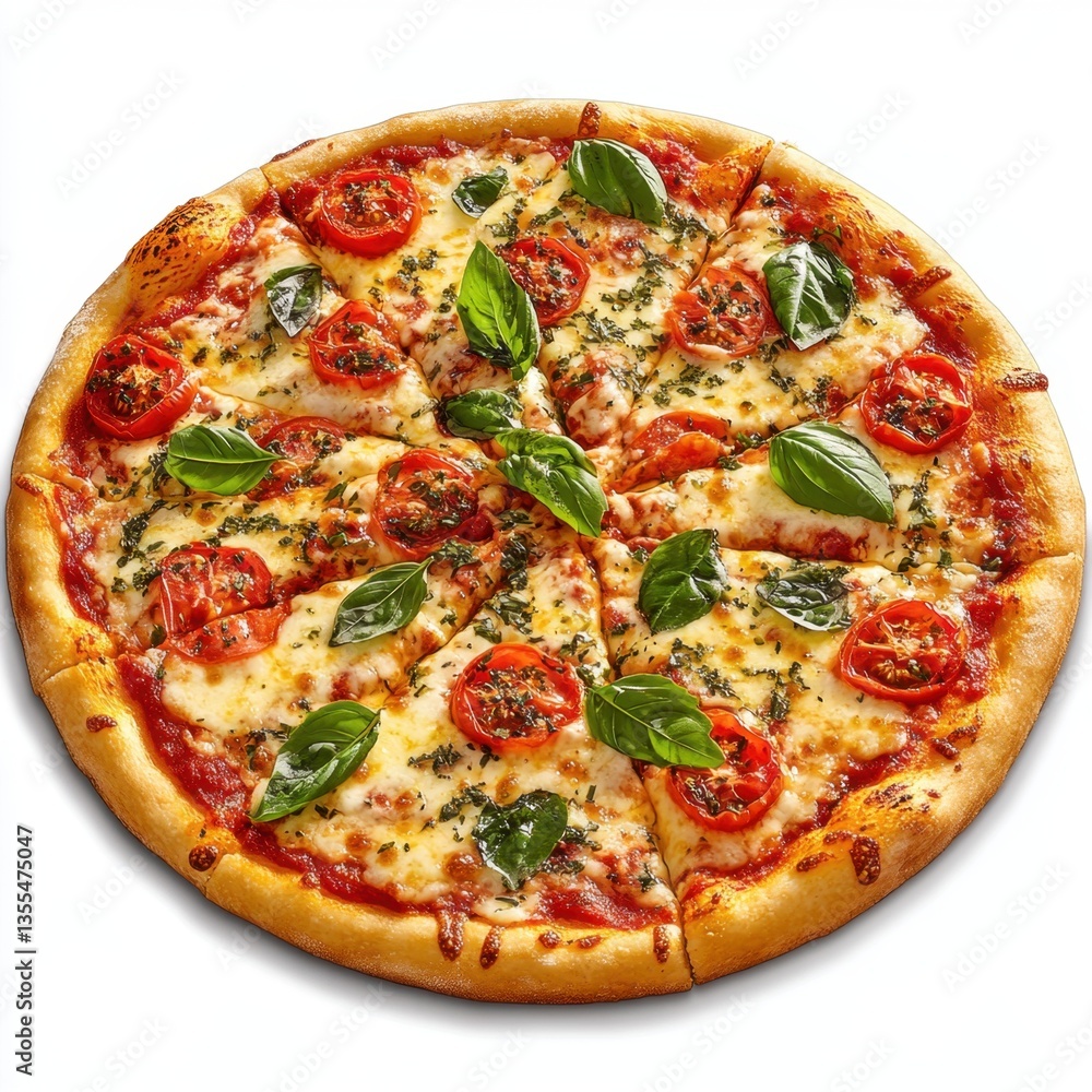 Pizza con tomate y albahaca Pizza con tomate y albahaca
