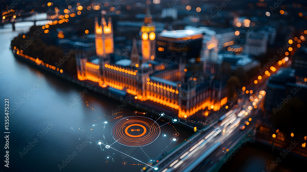 Night Lights Illuminating London Cityscape Night Lights Illuminating London Cityscape