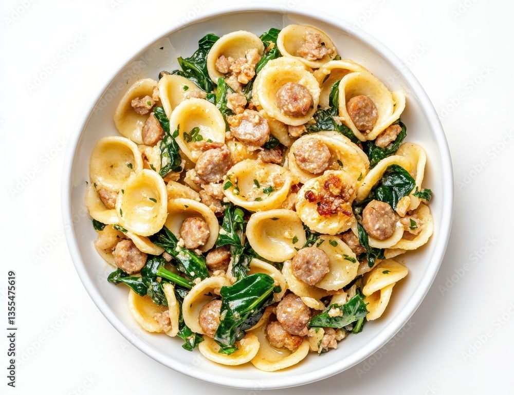 Creamy Orecchiette Pasta with Sausage and Spinach Creamy Orecchiette Pasta with Sausage and Spinach