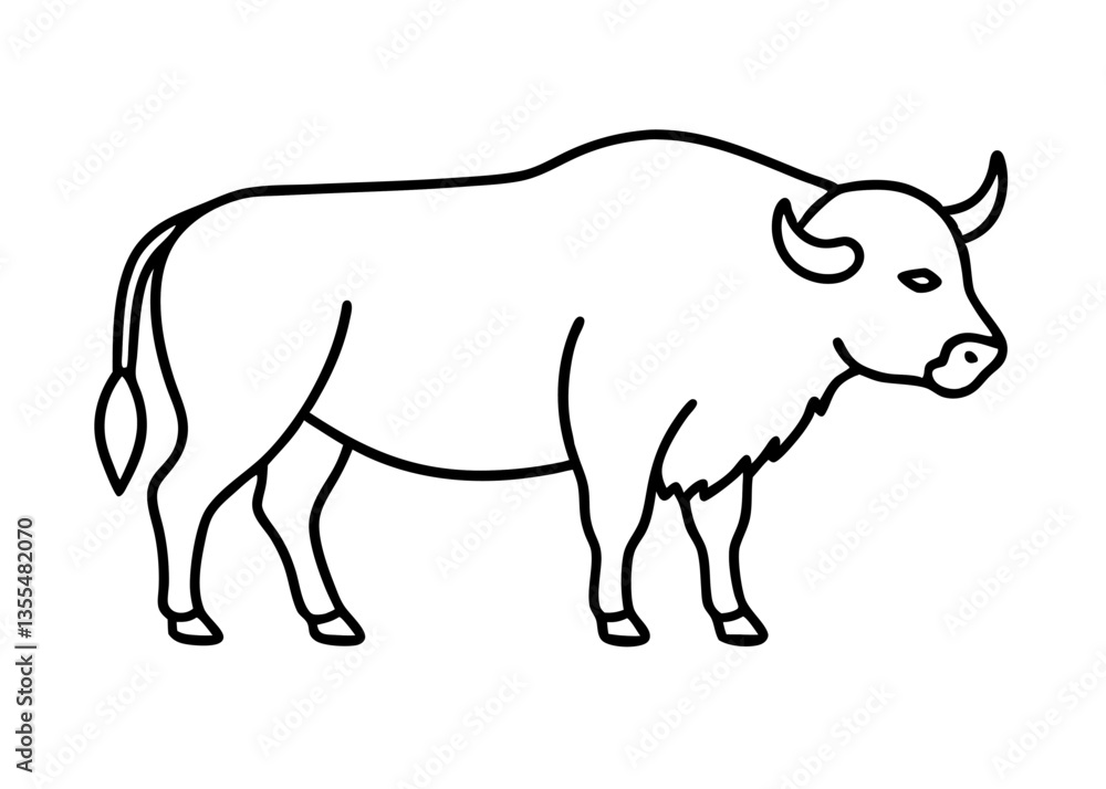 Strong and Majestic: A powerful bull stands boldly. Strong and Majestic: A powerful bull stands boldly.