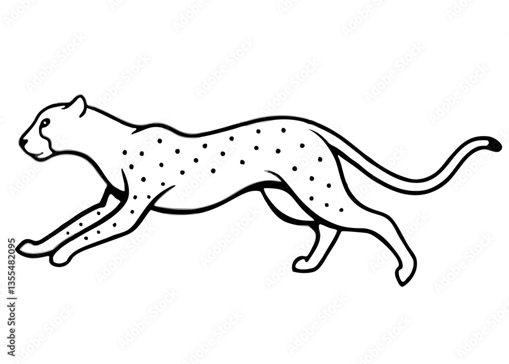 Cheetah's Agile Stride: A cheetah in mid-run, its streamlined form and spotted coat embodying speed and agility, perfect for any design project. Cheetah's Agile Stride: A cheetah in mid-run, its streamlined form and spotted coat embodying speed and agility, perfect for any design project.